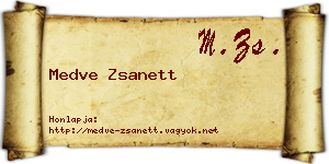 Medve Zsanett névjegykártya
